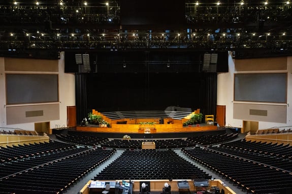 Clearwing facilitates design, sale, and installation of large-scale L-Acoustics audio system at BYU-Idaho Center